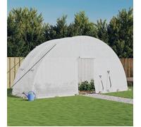 vidaXL Serre avec cadre en acier blanc 12 m² 6x2x2,85 m, polytunnel, serre à cadre froid, serre pour tomate, serre de 364091