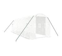 vidaXL Serre avec Cadre en Acier Blanc 12 m² 6x2x2 m, polytunnel, Serre à Cadre Froid, Serre pour Tomate, Serre de Jardin, Serre pour Culture