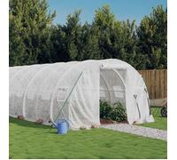 vidaXL Serre avec cadre en acier blanc 18 m² 6x3x2 m, polytunnel, serre à cadre froid, serre pour tomate, serre de jardin, 3188051