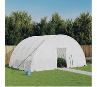 vidaXL Serre avec cadre en acier blanc 24 m² 6x4x2,85 m, polytunnel, serre à cadre froid, serre pour tomate, serre de 3188116