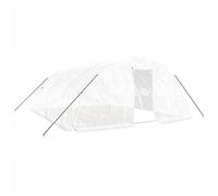 vidaXL Serre avec Cadre en Acier Blanc 30 m² 6x5x2,3 m, polytunnel, Serre à Cadre Froid, Serre pour Tomate, Serre de Jardin, Serre pour Culture