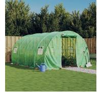 vidaXL Serre avec cadre en acier vert 12 m² 4x3x2 m, polytunnel, serre à cadre froid, serre pour tomate, serre de jardin, 3188039