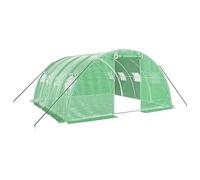vidaXL Serre avec Cadre en Acier Vert 16 m² 4x4x2 m, polytunnel, Serre à Cadre Froid, Serre pour Tomate, Serre de Jardin, Serre pour Culture