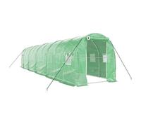 Serre avec cadre en acier vert 20 m² 10x2x2 m
