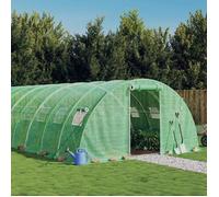 vidaXL Serre avec cadre en acier vert 24 m² 6x4x2 m, polytunnel, serre à cadre froid, serre pour tomate, serre de jardin, 3188062