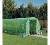 Vidaxl Serre Avec Cadre En Acier Vert 28 M² 14x2x2 M