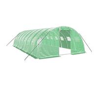 vidaXL Serre avec cadre en acier vert 32 m² 8x4x2 m, polytunnel, serre à cadre froid, serre pour tomate, serre de jardin, 3188063