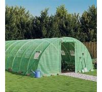 vidaXL Serre avec cadre en acier vert 32 m² 8x4x2 m, polytunnel, serre à cadre froid, serre pour tomate, serre de jardin, 3188063 Vert G