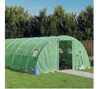vidaXL Serre avec cadre en acier vert 40 m² 10x4x2 m, polytunnel, serre à cadre froid, serre pour tomate, serre de jardin, 3188064