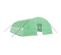 vidaXL Serre avec cadre en acier vert 48 m² 8x6x2,85 m, polytunnel, serre à cadre froid, serre pour tomate, serre de jardin,