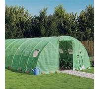 vidaXL Serre avec cadre en acier vert 72 m² 18x4x2 m, polytunnel, serre à cadre froid, serre pour tomate, serre de jardin, 3188068 Vert G