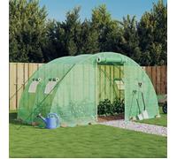 vidaXL Serre avec cadre en acier vert 8 m² 4x2x2 m, polytunnel, serre à cadre froid, serre pour tomate, serre de jardin, 364081