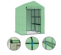 Vidaxl Serre Avec Étagères Acier 143x143x195 Cm