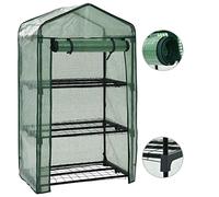 vidaXL Mini-Serre à 3 Niveaux Tente Abri Plantes Serre à Fleurs Serre à Plantes Serre de Jardin Serre d'Extérieur Résistance à la Rouille 69x49x125 cm