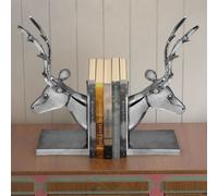 vidaXL Serre-livres cerf 2 pièces Aluminium Argenté