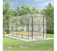 vidaXL Serre Transparent 160x400x190 cm PVC et acier enduit de poudre, serre de culture, serre extérieure, serre avec porte 317247