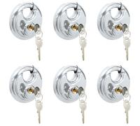 vidaXL Serrures Discus avec Clés 6 pcs Argent 9 x 2.8 x 9 cm
