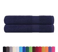 vidaXL Serviettes 2 pcs Bleu Marine 100x200 cm 360 g/m² 100% Coton, Serviette de Plage, Serviette d'invité, Grande Serviette de Plage