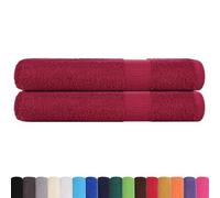 vidaXL Serviettes 2 pcs Bordeaux 100x200 cm 360 g/m² 100% Coton, Serviette de Plage, Serviette d'invité, Grande Serviette de Plage, Serviette de Bain