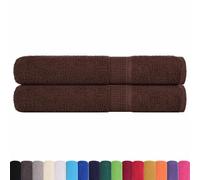 vidaXL Serviettes 2 pcs Marron 100x200 cm 360 g/m² 100% Coton, Serviette de Plage, Serviette d'invité, Grande Serviette de Plage, Serviette de Bain
