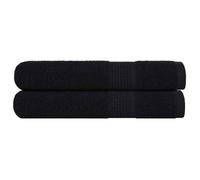 vidaXL Serviettes 2 pcs noir 100x200 cm 360 g/m² 100% coton, serviette de plage, serviette d'invité, grande serviette de 136962