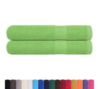 vidaXL Serviettes 2 pcs Vert Pomme 100x200 cm 360 g/m² 100% Coton, Serviette de Plage, Serviette d'invité, Grande Serviette de Plage