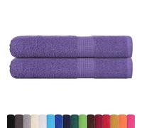 vidaXL Serviettes 2 pcs Violet 100x200 cm 360 g/m² 100% Coton, Serviette de Plage, Serviette d'invité, Grande Serviette de Plage, Serviette de Bain