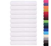 vidaXL Serviettes 25 pcs Blanc 100x200 cm 360 g/m² 100% Coton, Serviette de Plage, Serviette d'invité, Grande Serviette de Plage, Serviette de Bain