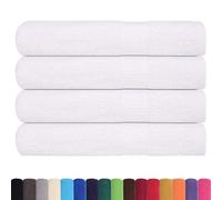 vidaXL Serviettes 4 pcs Blanc 100x200 cm 360 g/m² 100% Coton, Serviette de Plage, Serviette d'invité, Grande Serviette de Plage, Serviette de Bain