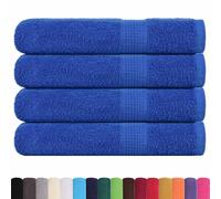 vidaXL Serviettes 4 pcs Bleu 100x200 cm 360 g/m² 100% Coton, Serviette de Plage, Serviette d'invité, Grande Serviette de Plage, Serviette de Bain