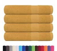 vidaXL Serviettes 4 pcs doré 100x200 cm 360 g/m² 100% Coton, Serviette de Plage, Serviette d'invité, Grande Serviette de Plage, Serviette de Bain
