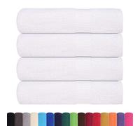 vidaXL Serviettes de Bain 4 pcs Blanc 100x150 cm 360 g/m² 100% Coton, Serviette, Ensemble de Serviettes de Bain, Serviette d'hôtel