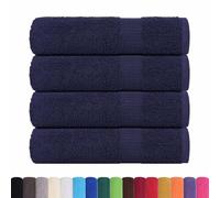 vidaXL Serviettes de Bain 4 pcs Bleu Marine 100x150 cm 100% Coton, Serviette, Ensemble de Serviettes de Bain, Serviette d'hôtel, Serviette de Douche