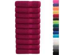 vidaXL Serviettes de Bain de Qualité Supérieure 10 pcs, Serviettes de Douche, Draps de Bain, Serviettes d'Invité de Toilette, Bordeaux 600g/m²