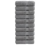 vidaXL Serviettes de bain 137313 – 10 pcs – Qualité supérieure – Gris 600 g/m²