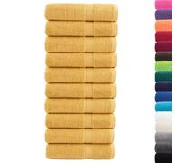 vidaXL Serviettes de Bain de Qualité Supérieure SOLUND 10 pcs, Serviettes de Douche, Draps de Bain, Serviettes d'Invité de Toilette, Doré 600g/m²