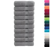 vidaXL Serviettes de bain 137313 – 10 pcs – Qualité supérieure – Gris 600 g/m²