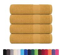 vidaXL Serviettes de Bain FROGN 4 pcs doré 100x150 cm 360 g/m² 100% Coton, Serviette, Ensemble de Serviettes de Bain, Serviette d'hôtel, Serviette de Douche