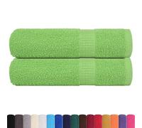 vidaXL Serviettes de Douche 2 pcs Vert Pomme 70x140 cm 100% Coton, Serviette, Ensemble de Serviettes de Bain, Serviette d'hôtel, Serviette de Bain
