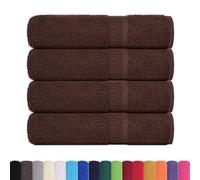 vidaXL Serviettes de Douche FROGN 4 pcs Marron 70x140 cm 360 g/m² 100% Coton, Serviette, Ensemble de Serviettes de Bain, Serviette d'hôtel