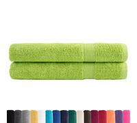 vidaXL Serviettes de Qualité Supérieure 2 pcs, Serviettes de Douche, Draps de Bain, Serviettes d'Invité de Toilette, Vert Pomme 600g/m²