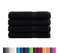 vidaXL Serviettes de Qualité Supérieure 4 pcs, Serviettes de Douche, Draps de Bain, Serviettes d'Invité de Salle de Bain, Noir 600g/m²