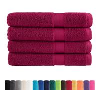 vidaXL Serviettes de Qualité Supérieure 4 pcs, Serviettes de Douche, Draps de Bain, Serviettes d'Invité de Toilette, Bordeaux 600g/m²