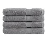 vidaXL Serviettes de Qualité Supérieure 4 pcs, Serviettes de Douche, Draps de Bain, Serviettes d'Invité de Salle de Bain, 137318 Gris