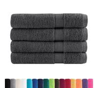 vidaXL Serviettes de Qualité Supérieure 4 pcs, Serviettes de Douche, Draps de Bain, Serviettes d'Invité de Salle de Bain, Anthracite