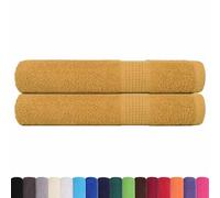 vidaXL Serviettes de Sauna 2 pcs doré 80x200 cm 360 g/m² 100% Coton, Serviette, Serviette de Bain, Serviette en Coton