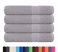 vidaXL Serviettes de Sauna 4 pcs Gris 80x200 cm 360 g/m² 100% Coton, Serviette, Serviette de Bain, Serviette en Coton