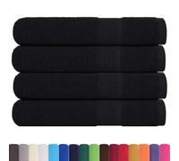 vidaXL Serviettes de Sauna 4 pcs Noir 80x200 cm 360 g/m² 100% Coton, Serviette, Serviette de Bain, Serviette en Coton