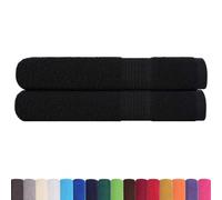 vidaXL Serviettes de Sauna 2 pcs Noir 80x200 cm 360 g/m² 100% Coton, Serviette, Serviette de Bain, Serviette en Coton