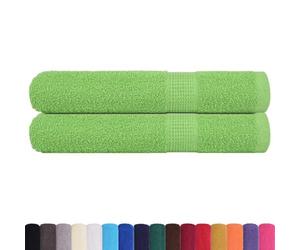 vidaXL Serviettes de Sauna FROGN 2 pcs Vert Pomme 80x200 cm 100% Coton, Serviette, Serviette de Bain, Serviette en Coton